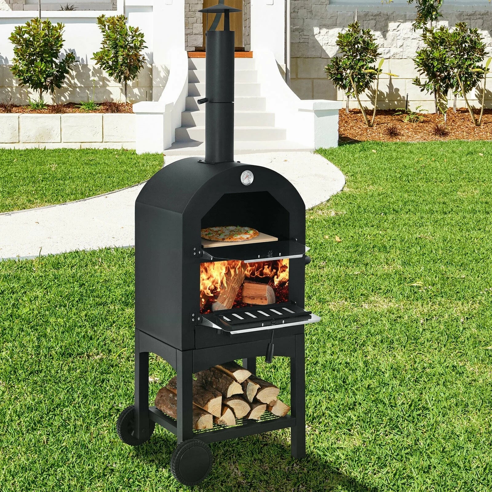 Portable Outdoor Pizza Oven With Pizza Stone
